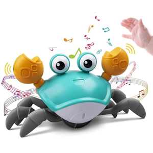 خرچنگ موزیکال شارژی سنسوردار آبی electric induction cute crab blue -اسباب بازی